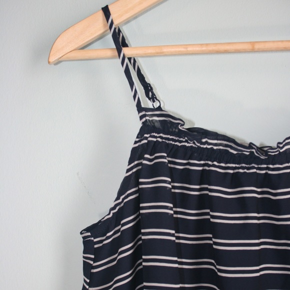Blue and White Striped Cami Tank Top - Picture 2 of 3